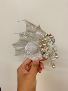 近全新 人魚髮飾 髮夾 人魚耳飾 寫真道具 拍攝道具 cosplay 人魚公主