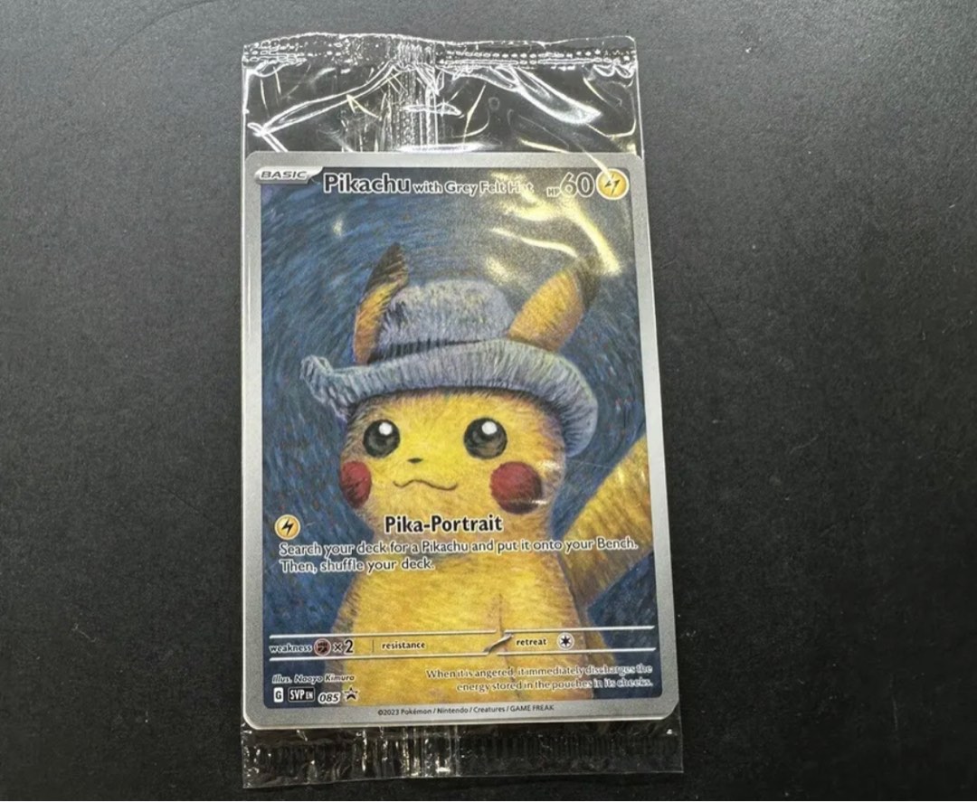 比卡超Pikachu With Grey Felt Hat 085 Promo Card Pokemon X Van Gogh