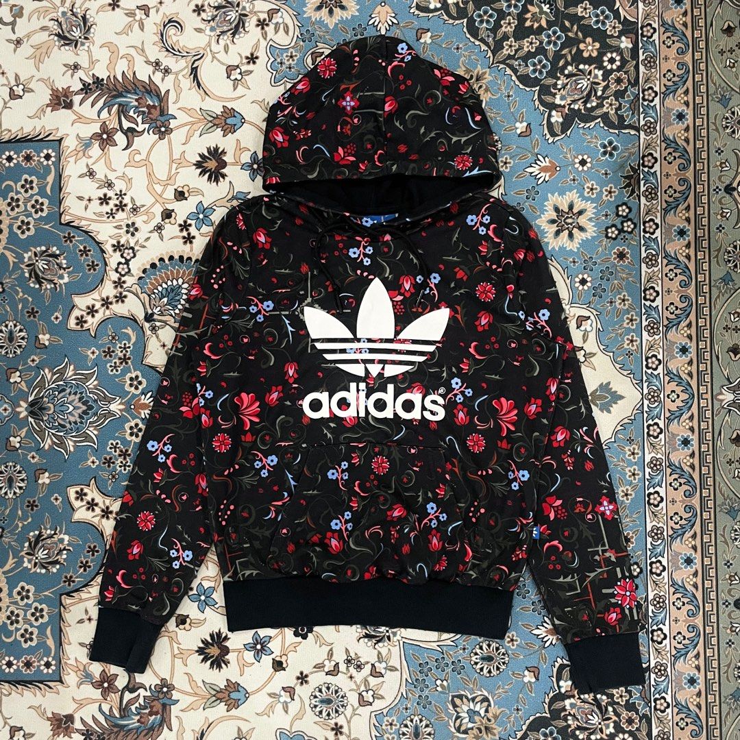 Adidas Trefoil Floral Hoodie Women s Fashion Tops Other Tops on