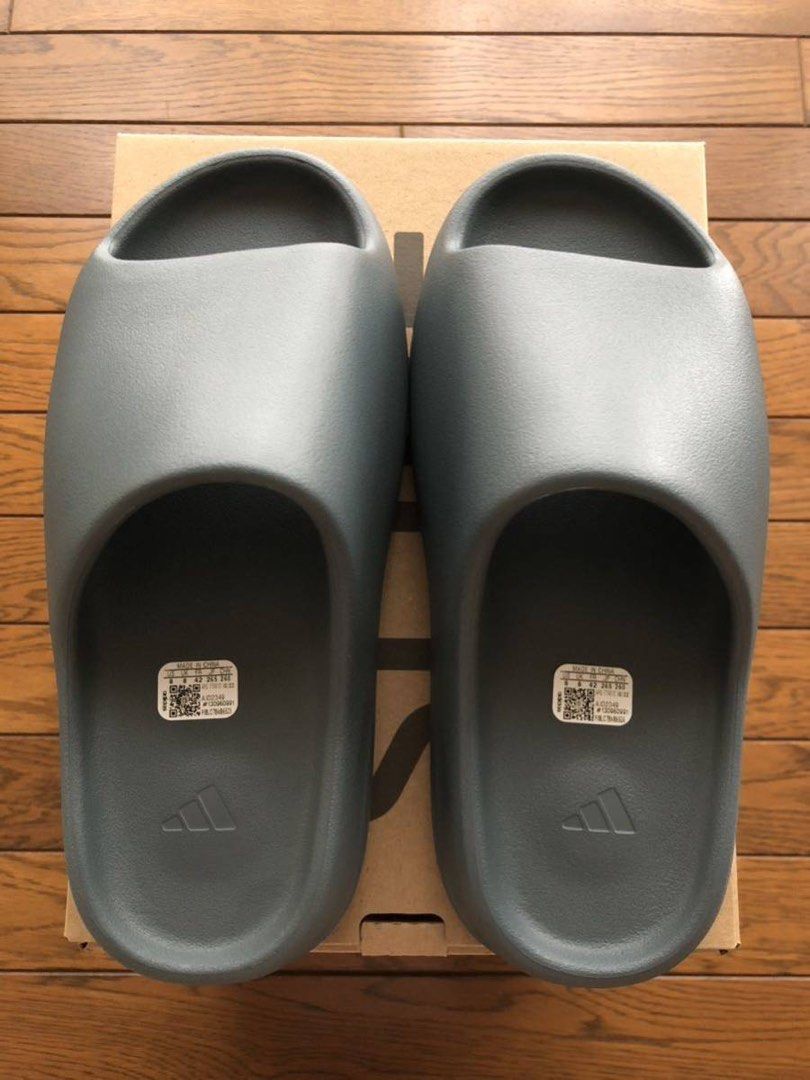 Adidas Yeezy Slide Slate Marine ID 深灰綠Uk8, 他的時尚, 鞋