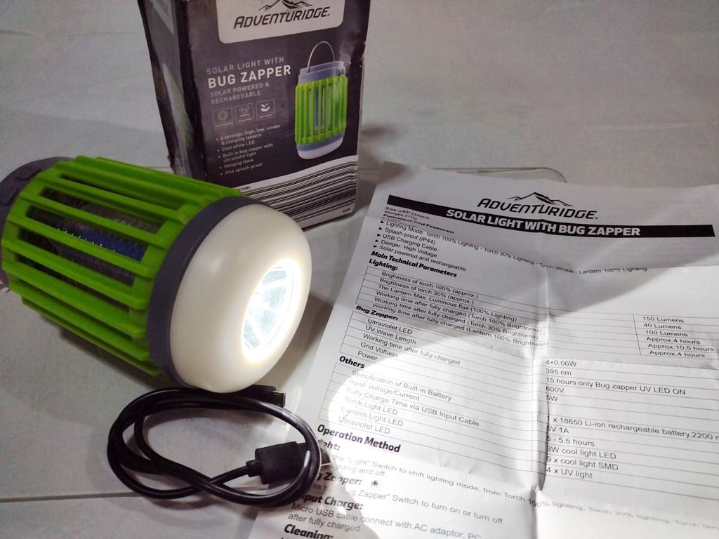 Adventuridge SolarRechargeable Bug Zapper & Multilight, Furniture