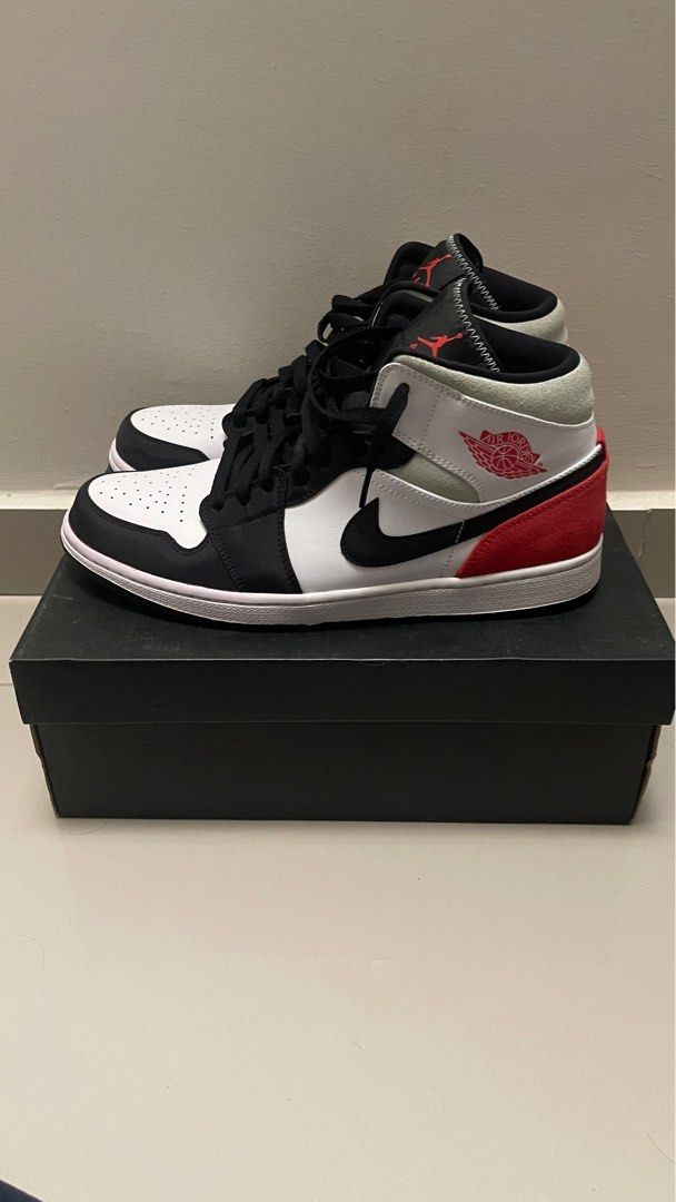 jordan aj 1 mid se red and black