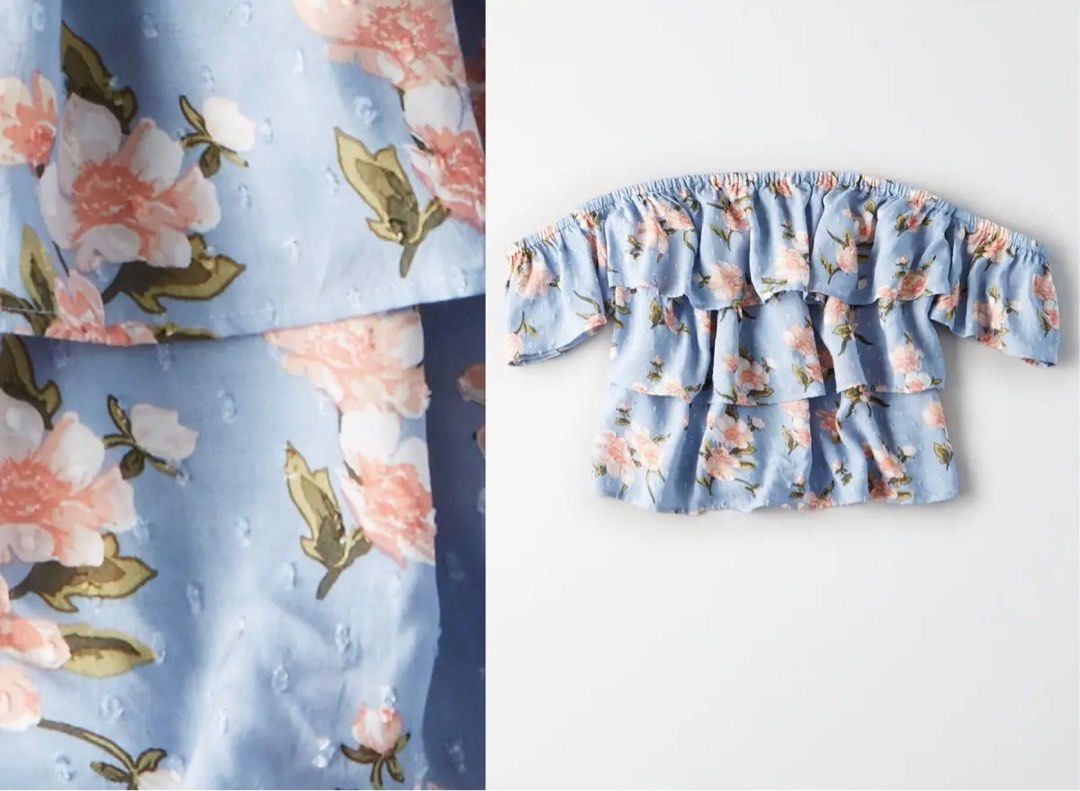 American eagle off the shoulder floral top on sale