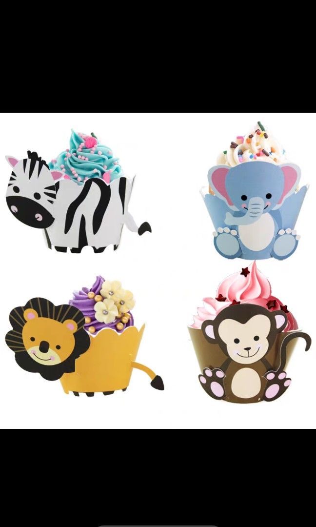 Animal Cupcake Cups DIY, Hobbies & Toys, Stationery & Craft, Occasions