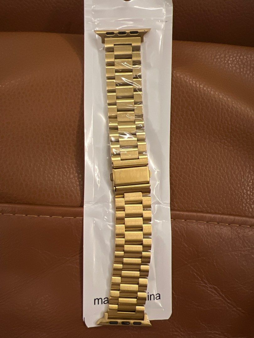 Gold stainless steel watch band sales