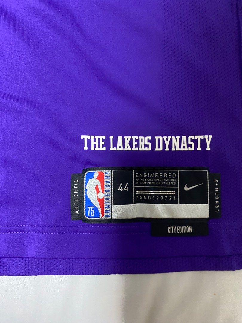 Nike Lakers LeBron James 75th Anniversary Authentic Association Jersey 44