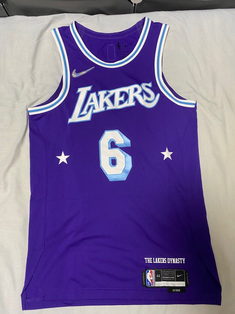 Nike Lakers LeBron James 75th Anniversary Authentic Association Jersey 44