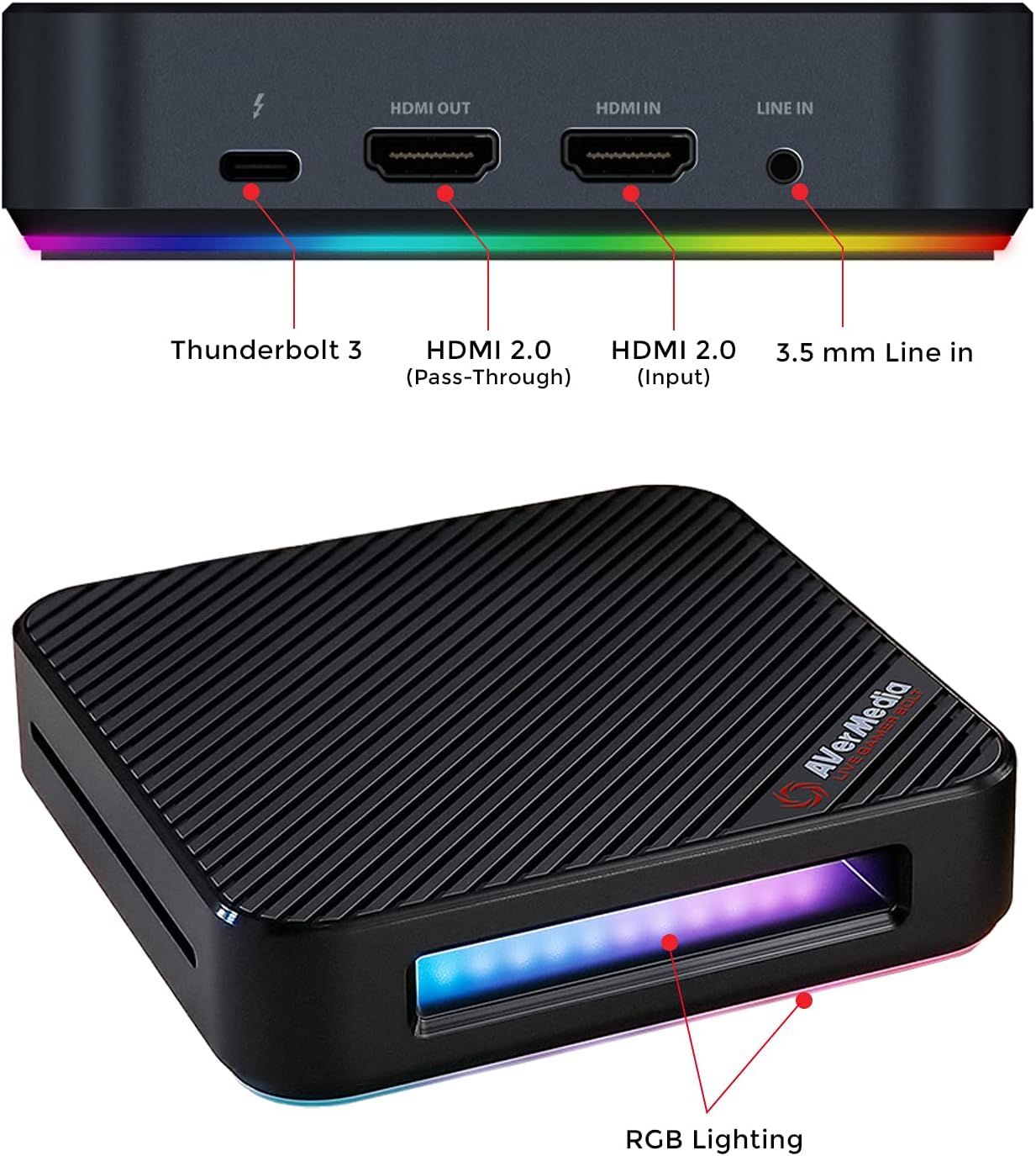 AVerMedia Live Gamer Bolt: Thunderbolt 3 External Capture Card, Stream and  Record in 4K60 HDR10, Support Win 11 and MacOS 10.15, Not for Apple M1 CPU, 