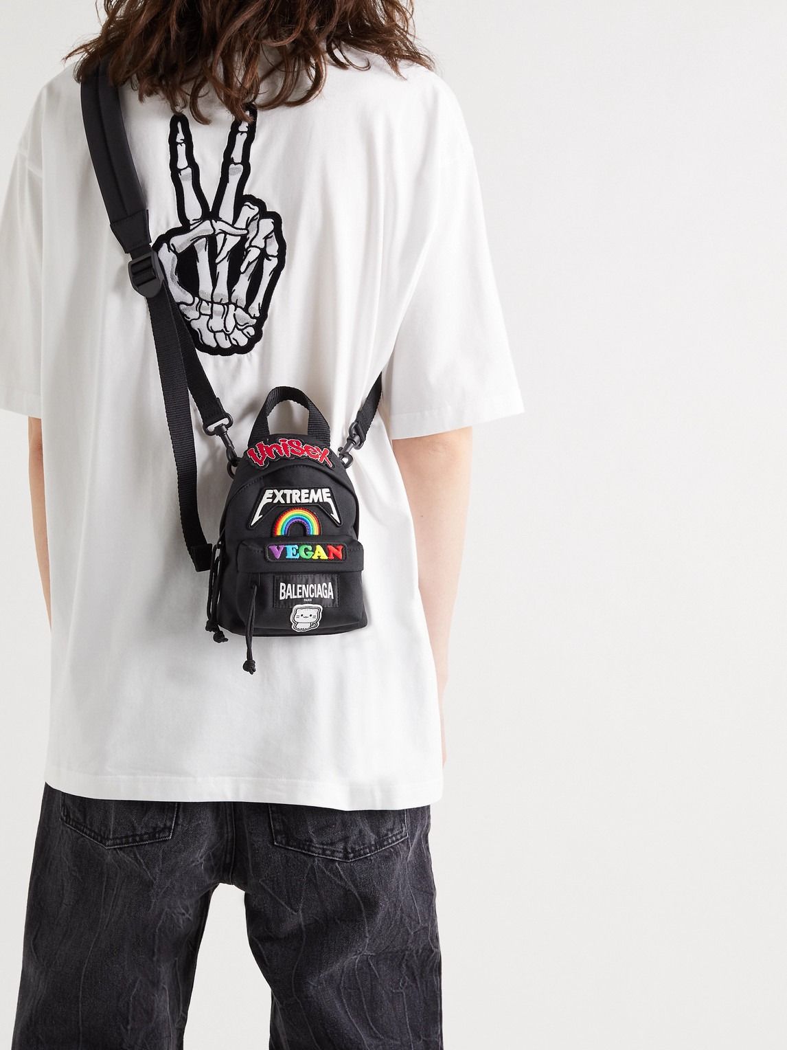 BALENCIAGA Mini Oversize Backpack In Black Nylon Luxury Bags