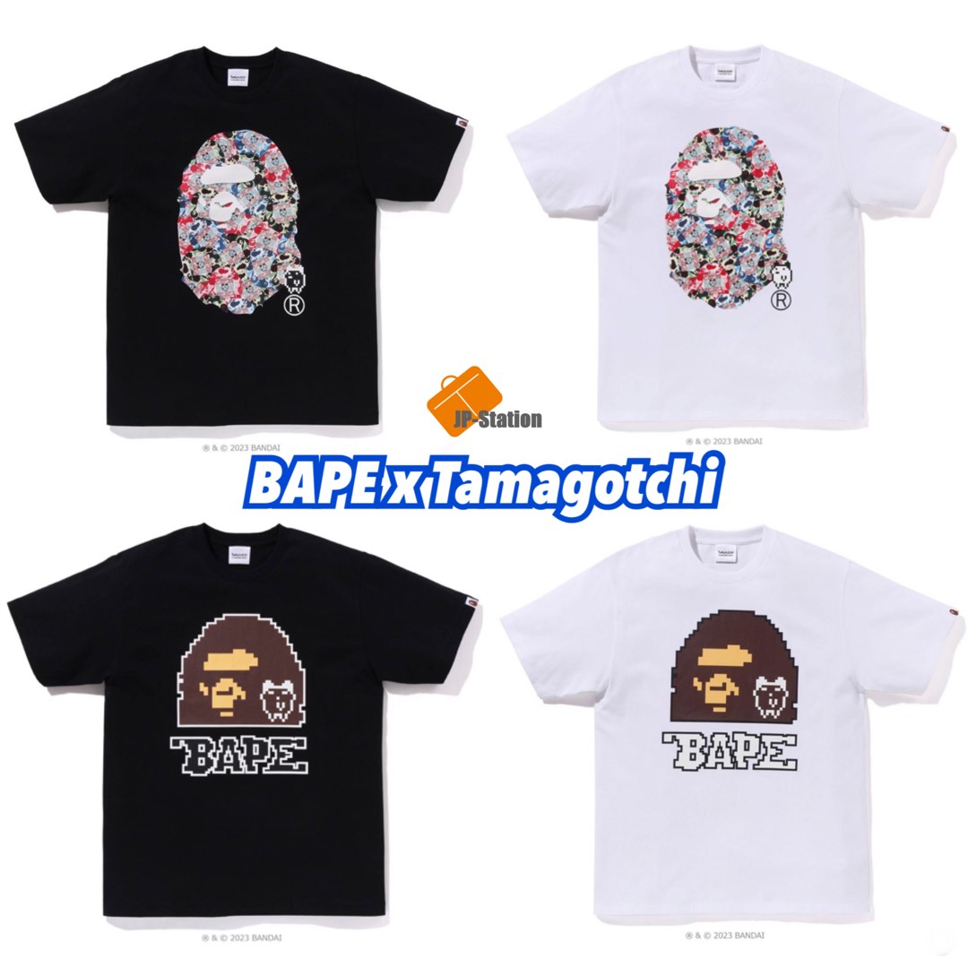 BAPE x Tamagotchi 🇯🇵他媽哥池Ape Head Tee, 女裝, 上衣, T-shirt