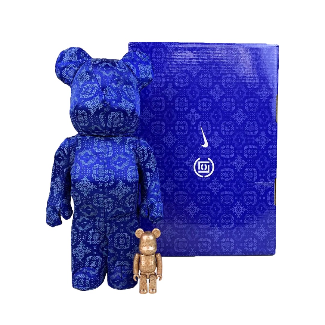 Bearbrick x CLOT x Nike 100% & 400% Set Royale University Blue Silk - US