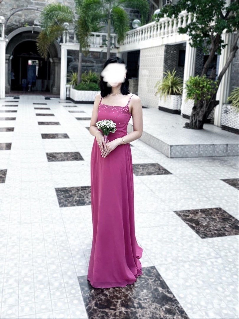 Bridesmaid Dress Old Rose, Women's Fashion, Dresses & Sets, Evening ...