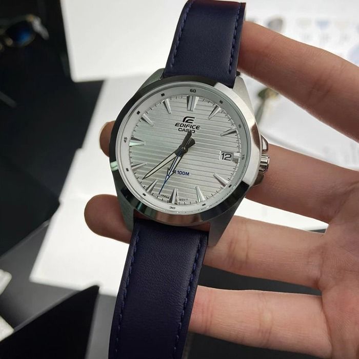 Casio edifice silver blue hotsell