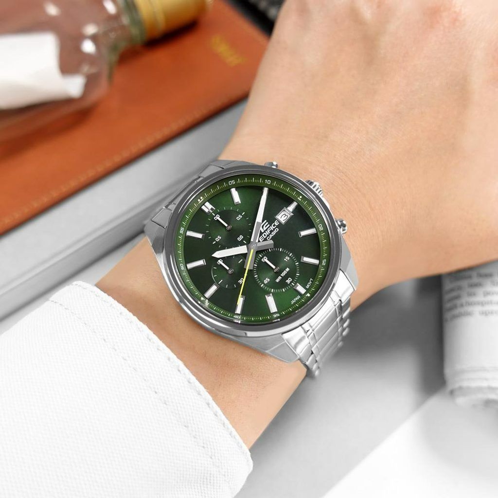 Casio Edifice EFV 610D 3C Green Analog Stainless Steel Chronograph Dress Classic Men s Watch EFV 610D 3CVUDF EFV 610D 3 EFV 610D EFV 610
