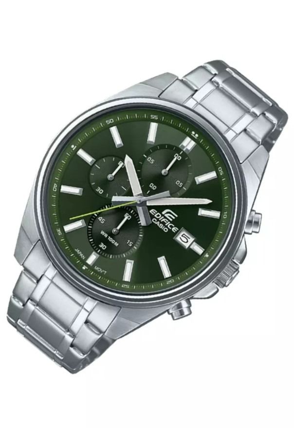 Casio Edifice EFV 610D 3C Green Analog Stainless Steel Chronograph