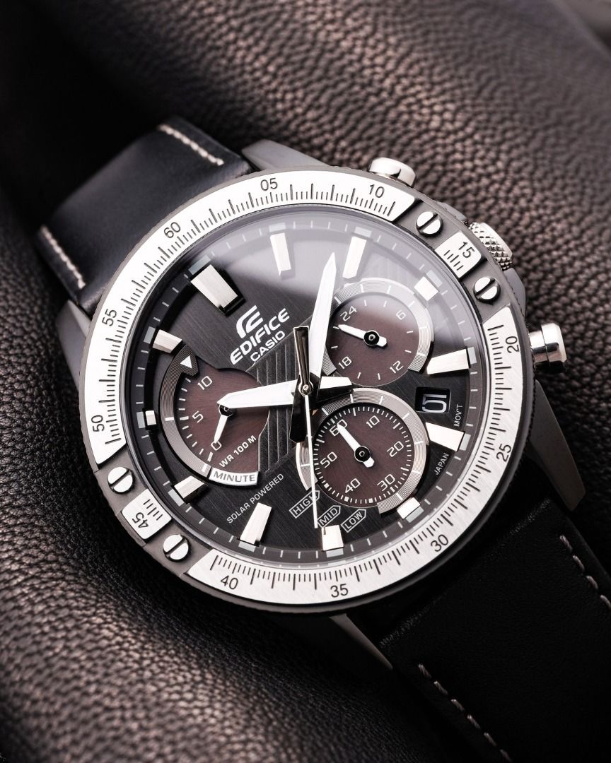 Casio Edifice EQS-930TL-1A EQS-930TL-1AVUDF Black Analog Leather Solar ...