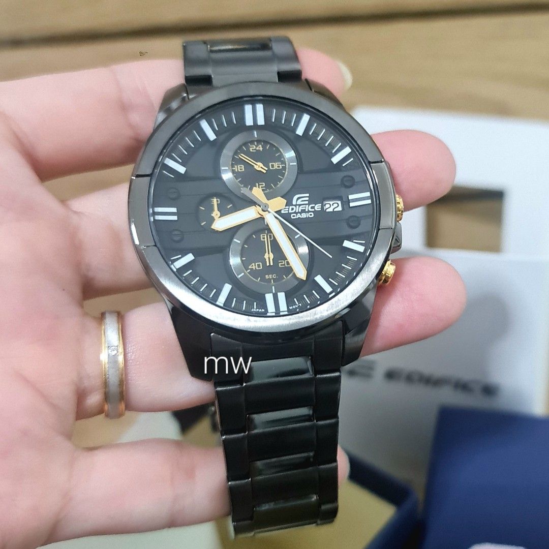 Casio Men s edifice full black analog quartz classic watch efr 543bk 1a9 discontinued model