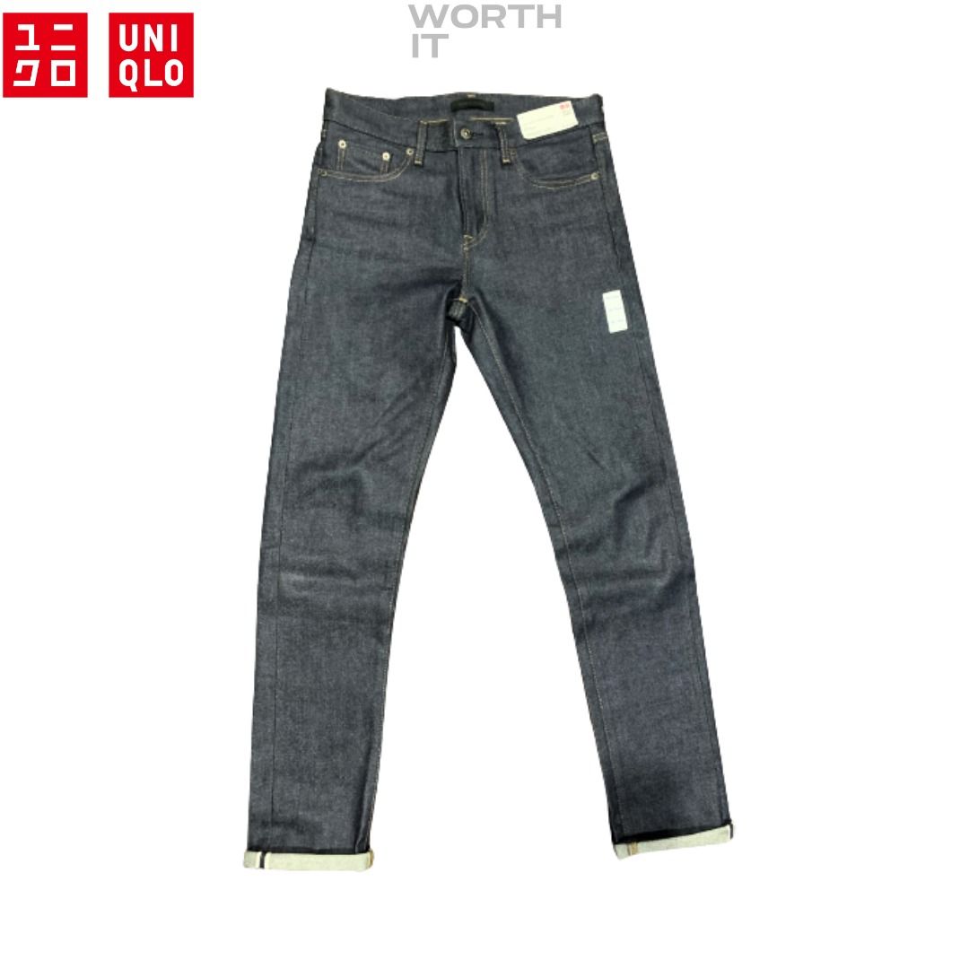Celana Jeans Pria Uniqlo Denim Slim Fit Stretch Selvedge Kaihara New  Original size 30