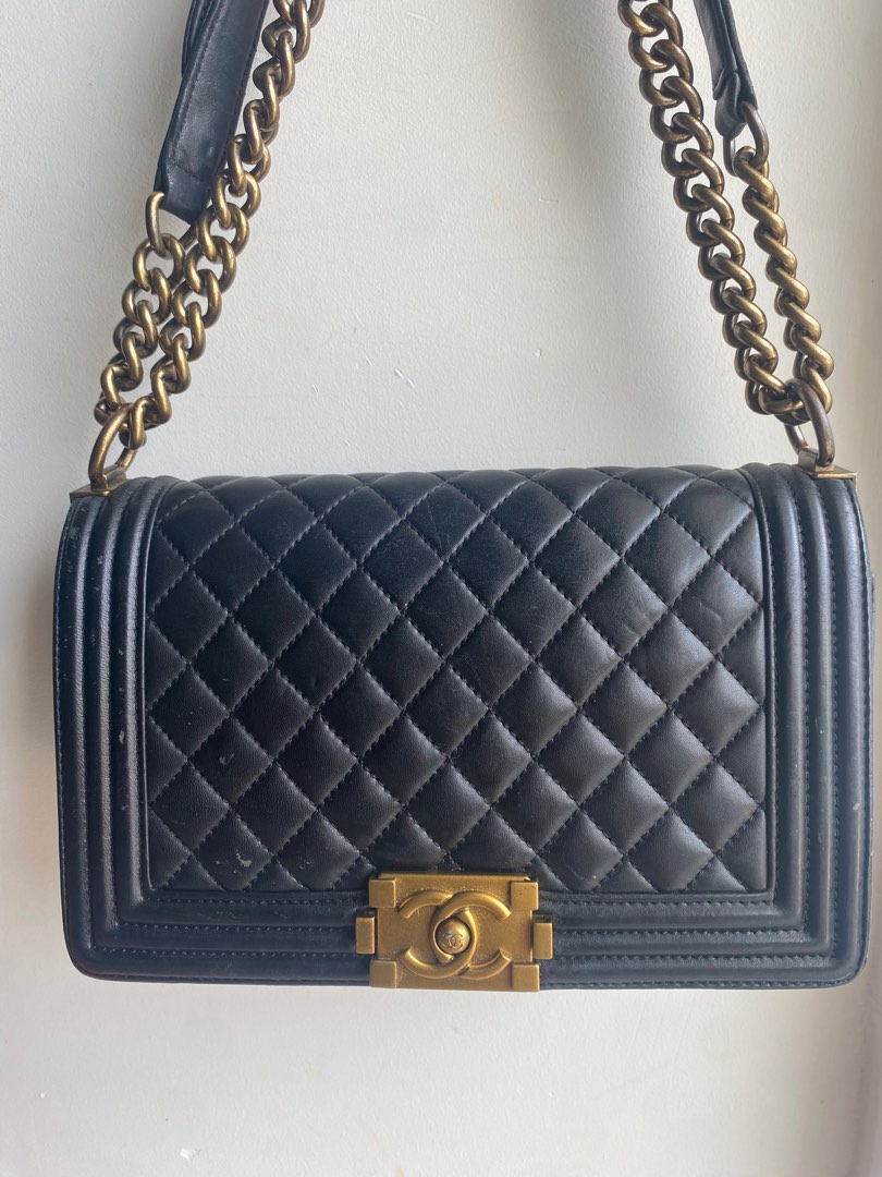 CHANEL Le Boy Lambskin Leather GHW, Luxury, Bags & Wallets on Carousell
