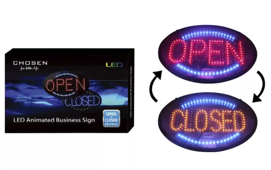 Chosen LED Neon Open Close Sign (Item Code 646), Furniture & Home ...
