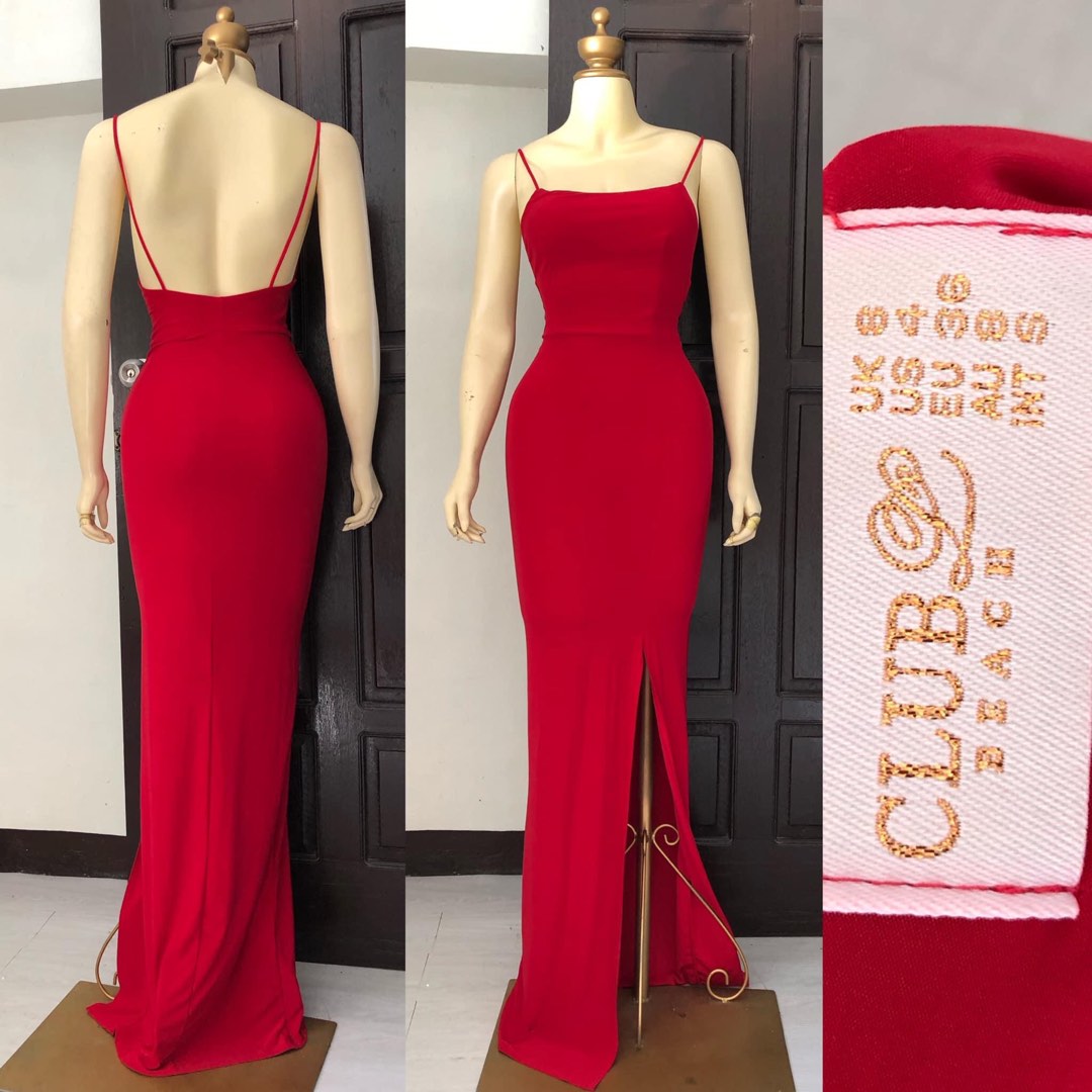 CLUB L midi dress with slit, Women's Fashion, Dresses & Sets, Dresses