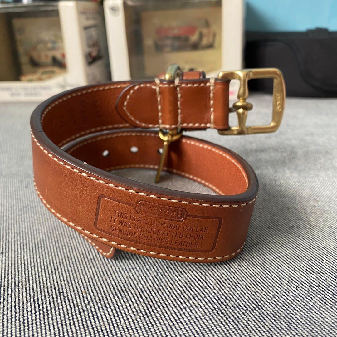 Coach Dog Collar Genuine Cowhide Leather