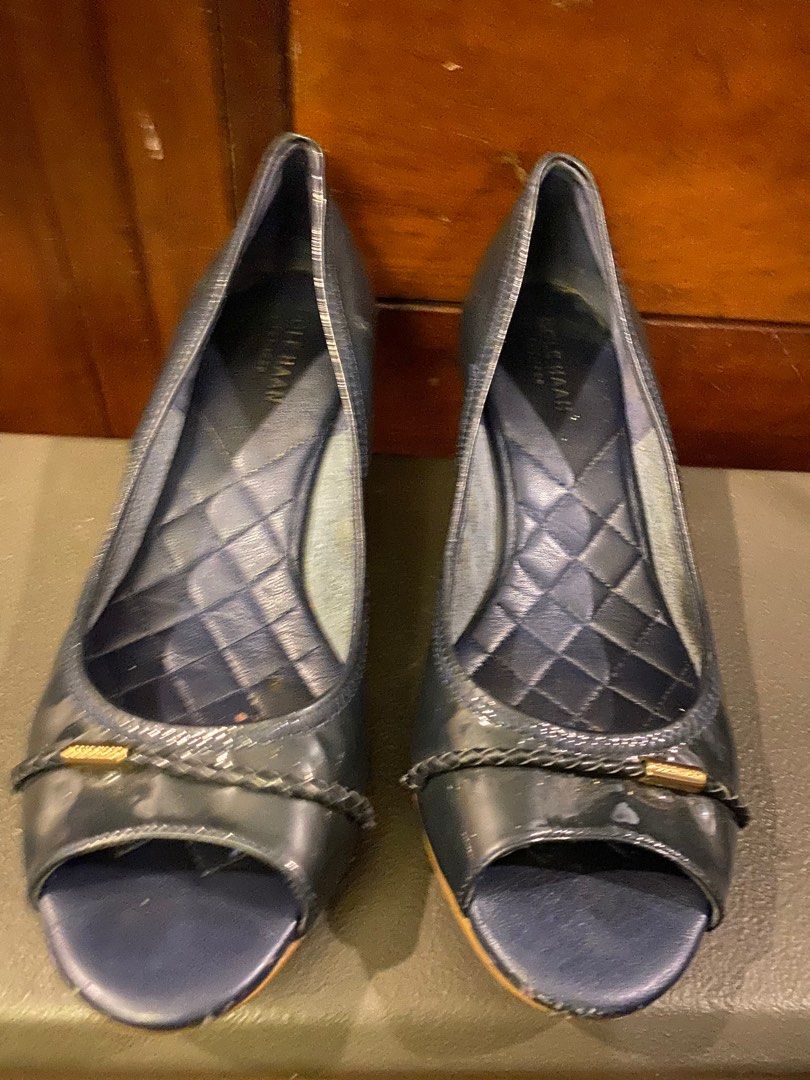 Cole haan emory open toe wedge pump on sale