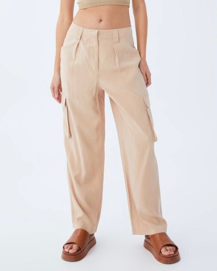 Beige Cargo Pants Women