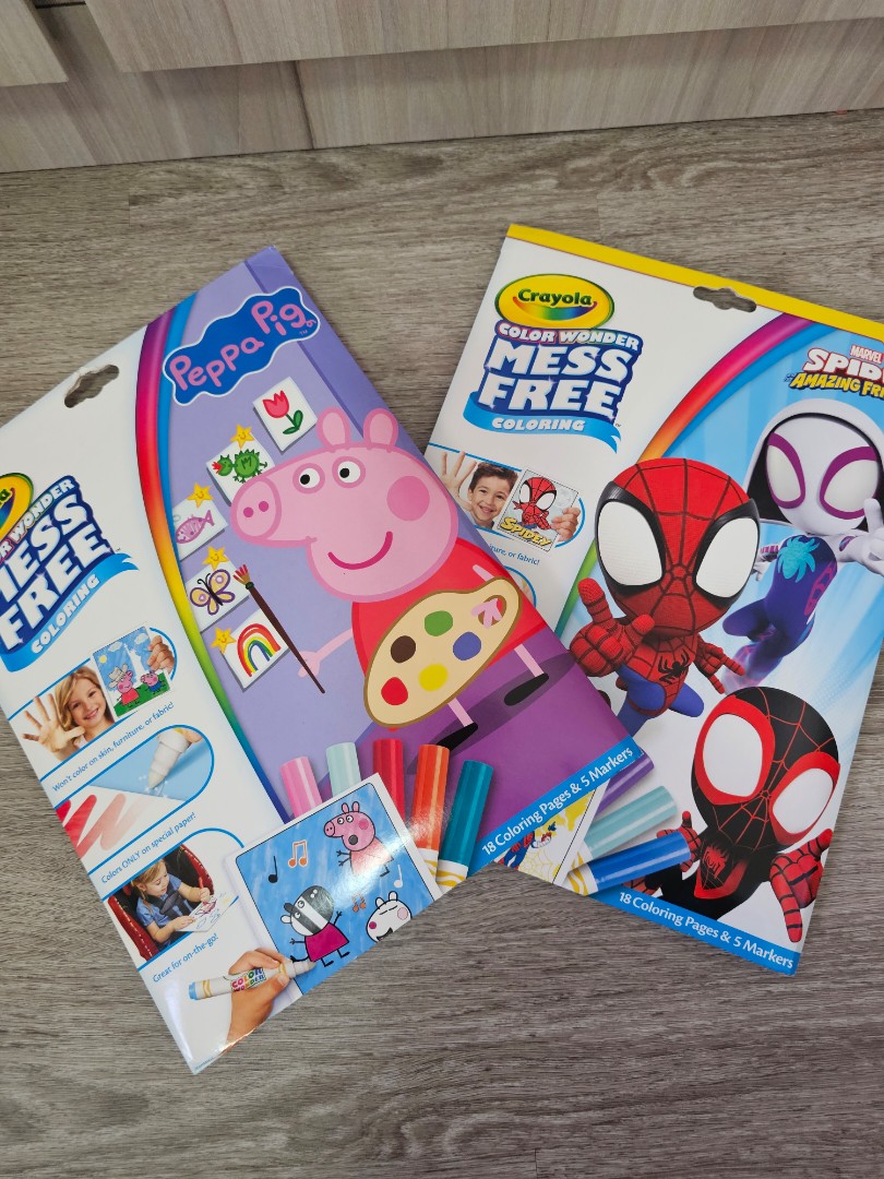 Peppa　Art　Toys,　Crayola　Hobbies　on　and　Stationery　Spiderman,　Color　Prints　Wonder　pig　Craft,　Carousell