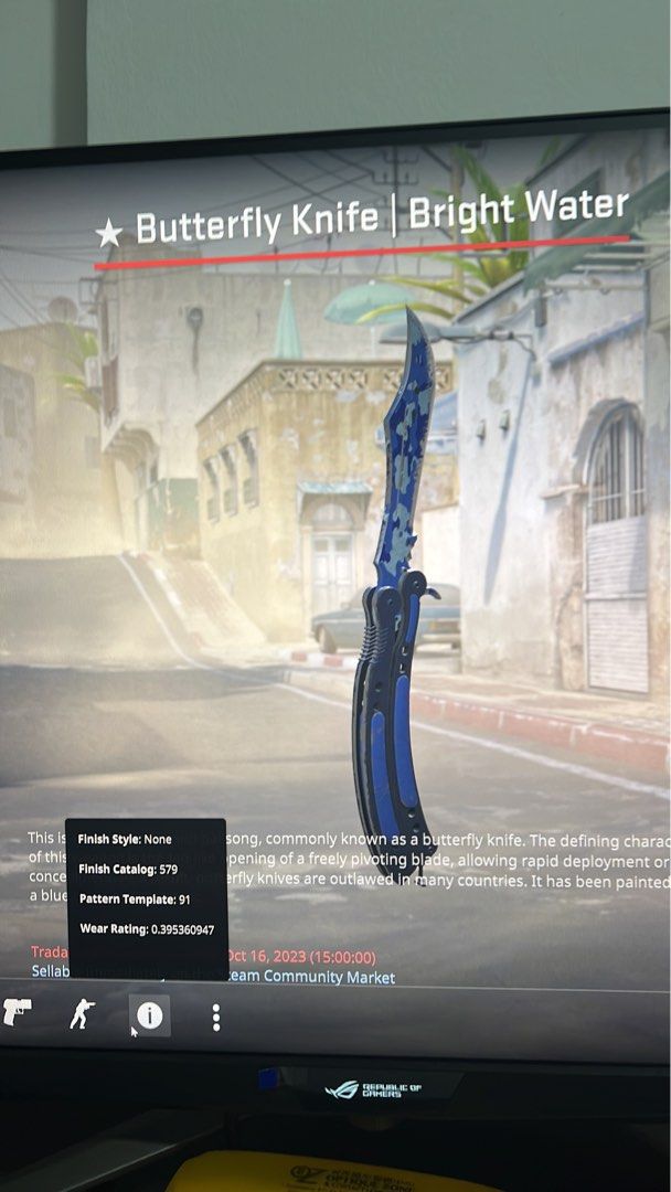 WTS/WTT CSGO CS2 Butterfly Knife Bright Water WellWorn, Video Gaming