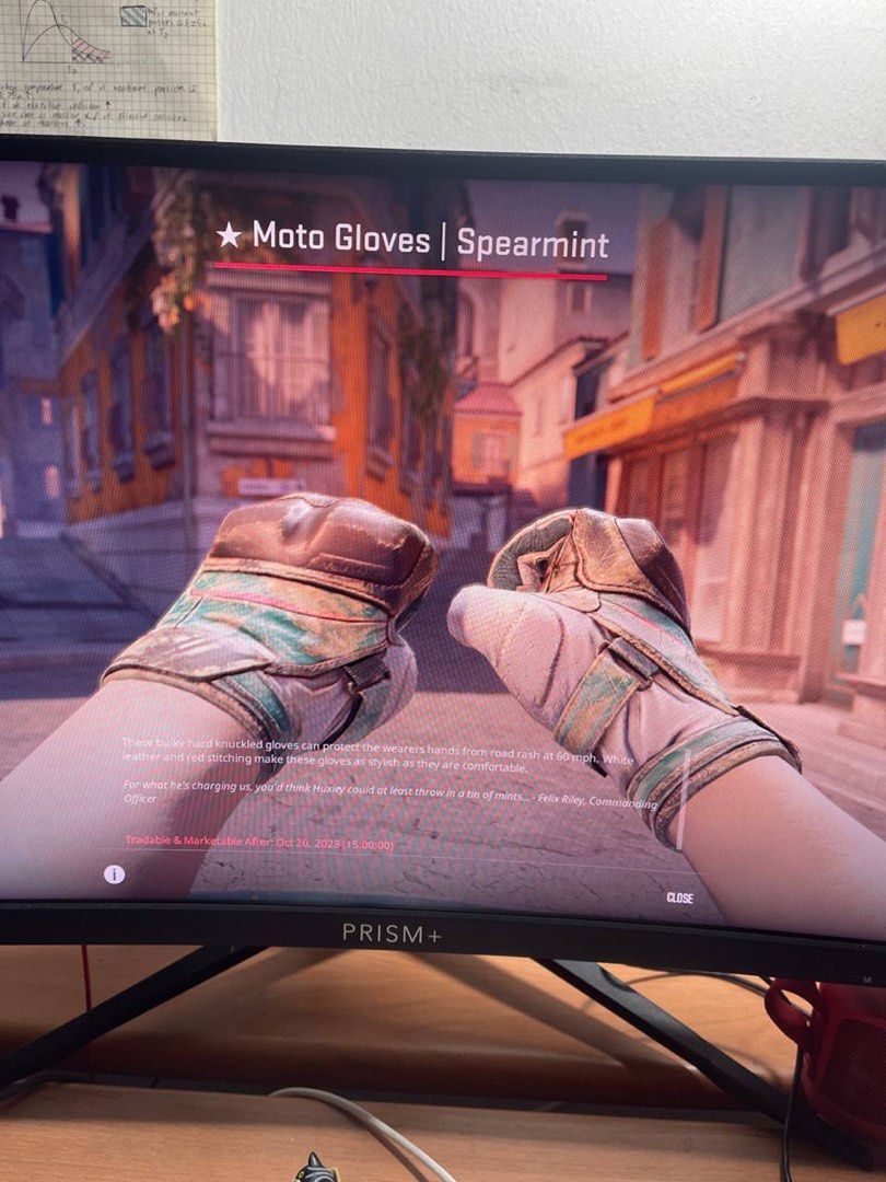 csgo Moto Gloves, Spearmint, Video Gaming, Gaming Accessories, InGame Products on Carousell