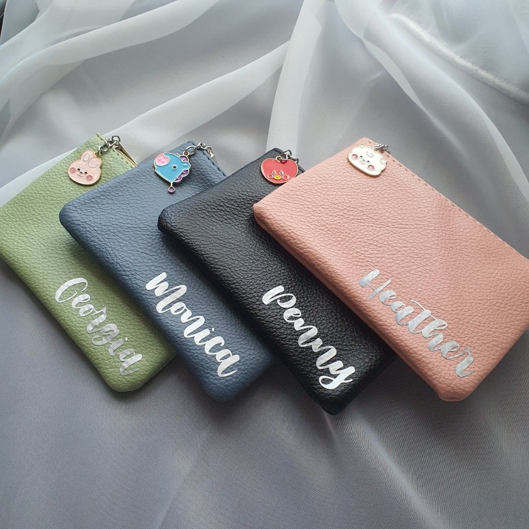 Personalised wallet with coin zip new arrivals