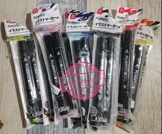 Daiso Stationery Fluently Illustration Markers (SOLD PER PACK)