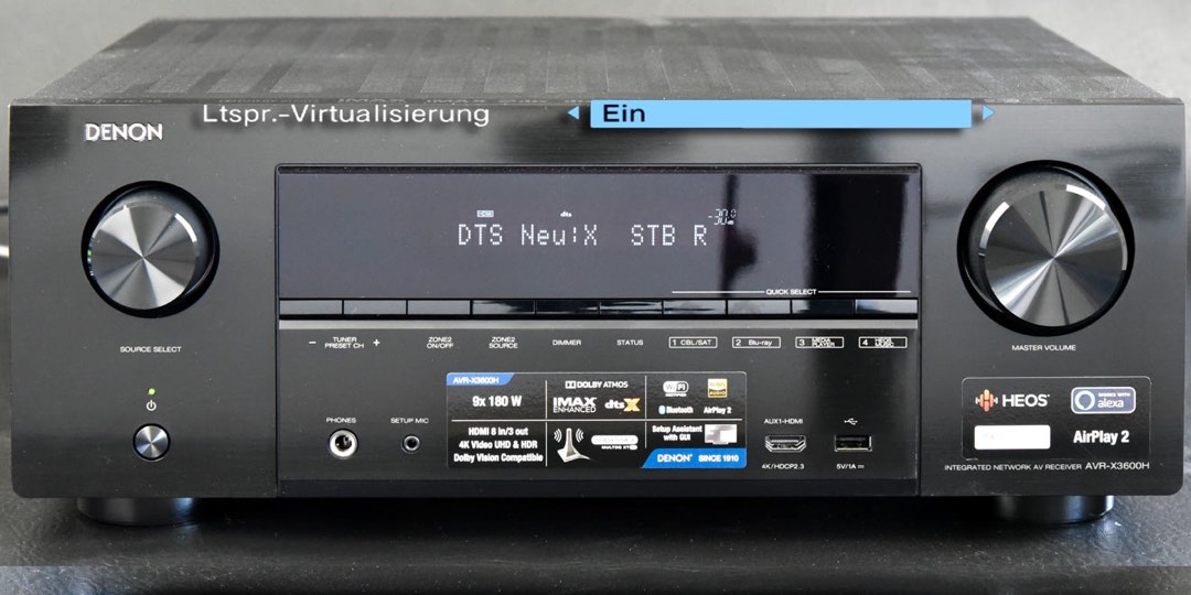 Denon AVRX3600H UHD AV Receiver (2019 Model) 9.2 Channel, 105W Each