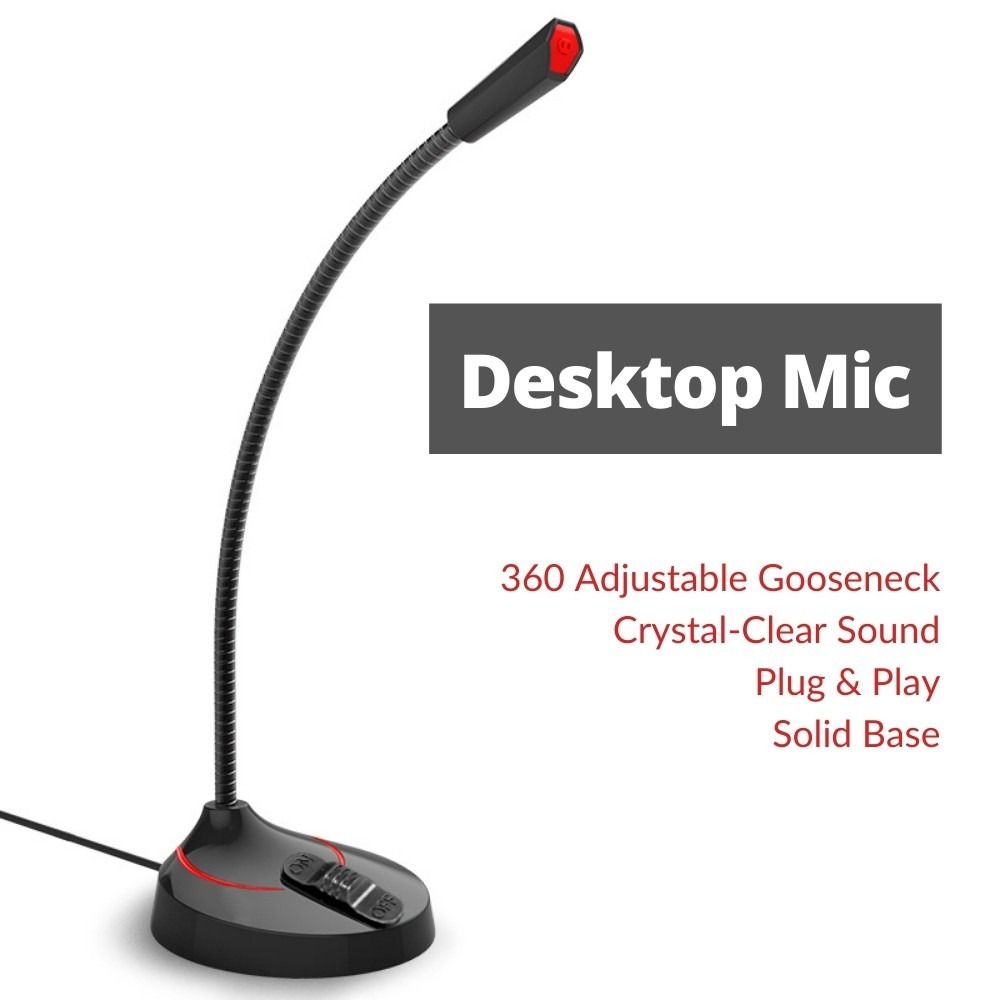 Computer Microphone 3.5mm Desktop Pc Microphones With 360