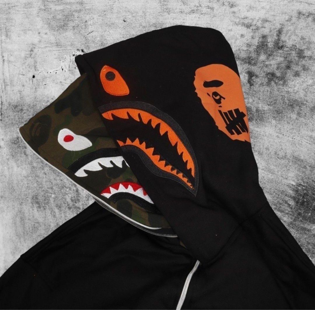 Bape undefeated double shark deals hoodie