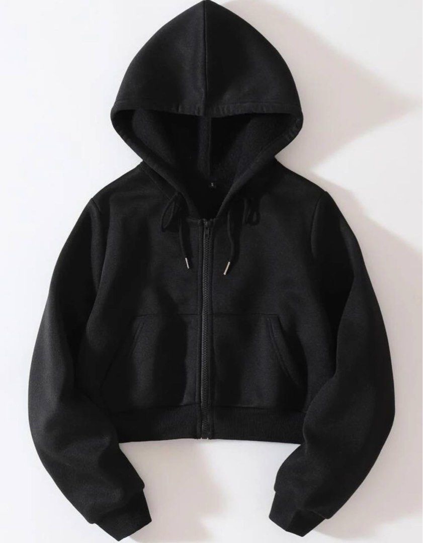 drawstring zip up cropped jacket, Women's Fashion, Coats, Jackets and  Outerwear on Carousell