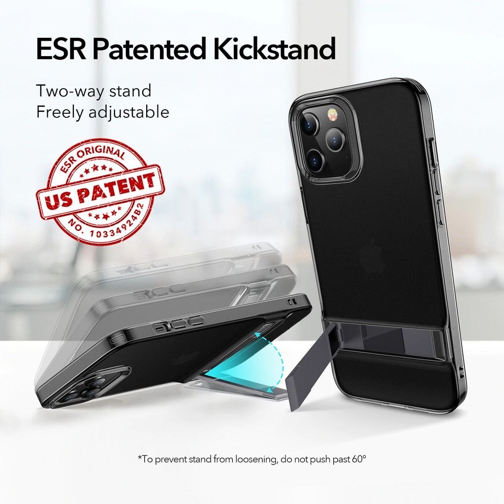 ESR Metal Kickstand Case iPhone 12 Pro Max Sidekick Series Clear Case ...