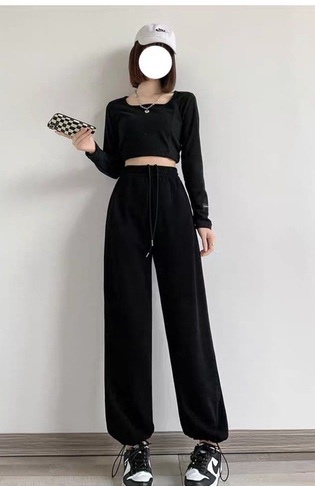 Thick black sweatpants cheap