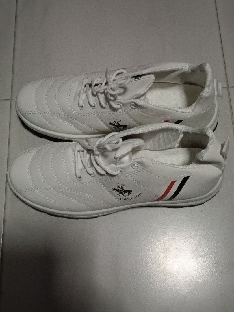 White colour top branded shoes