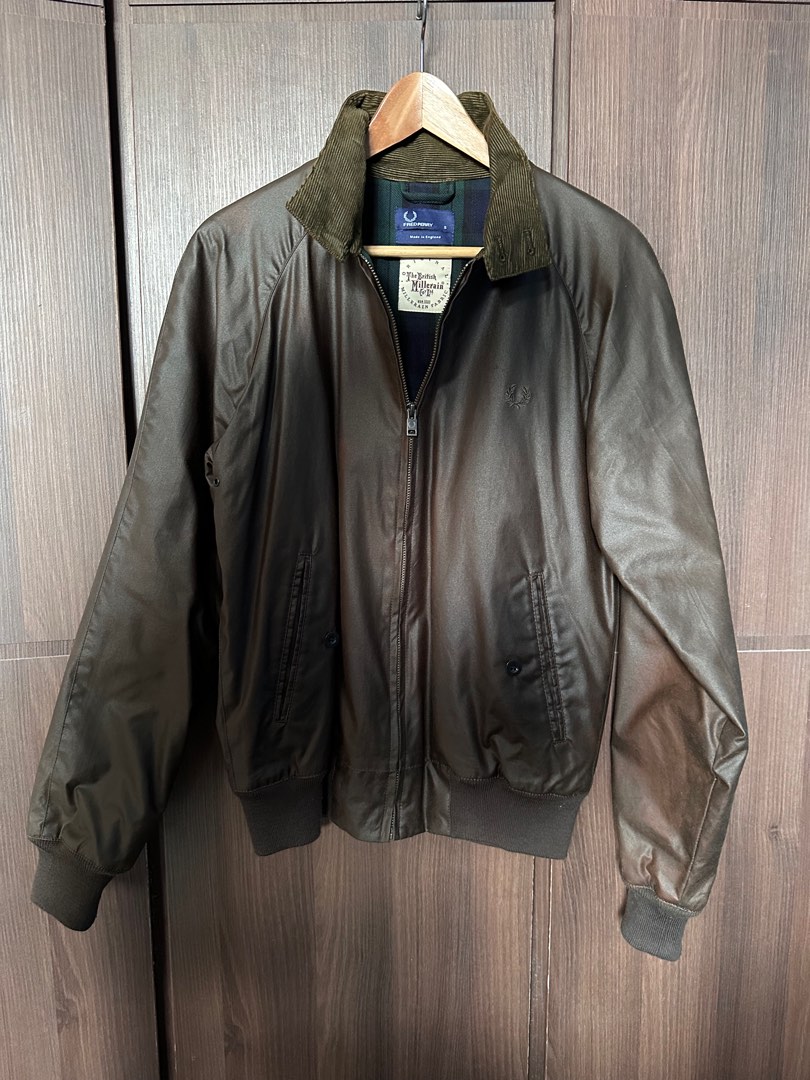 Fred perry waxed harrington jacket outlet