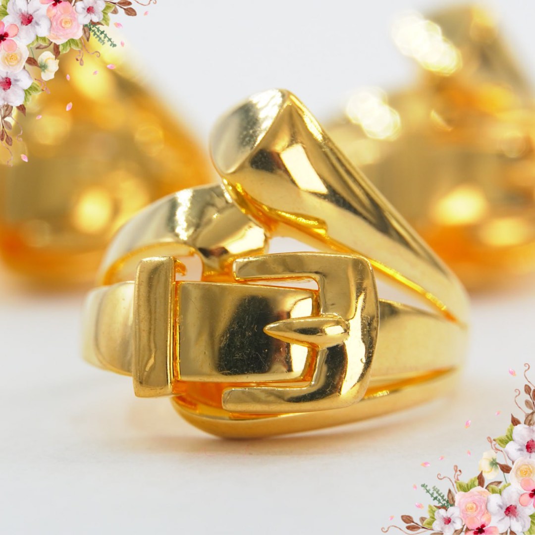 Latest gold ring cheap design for female 2019