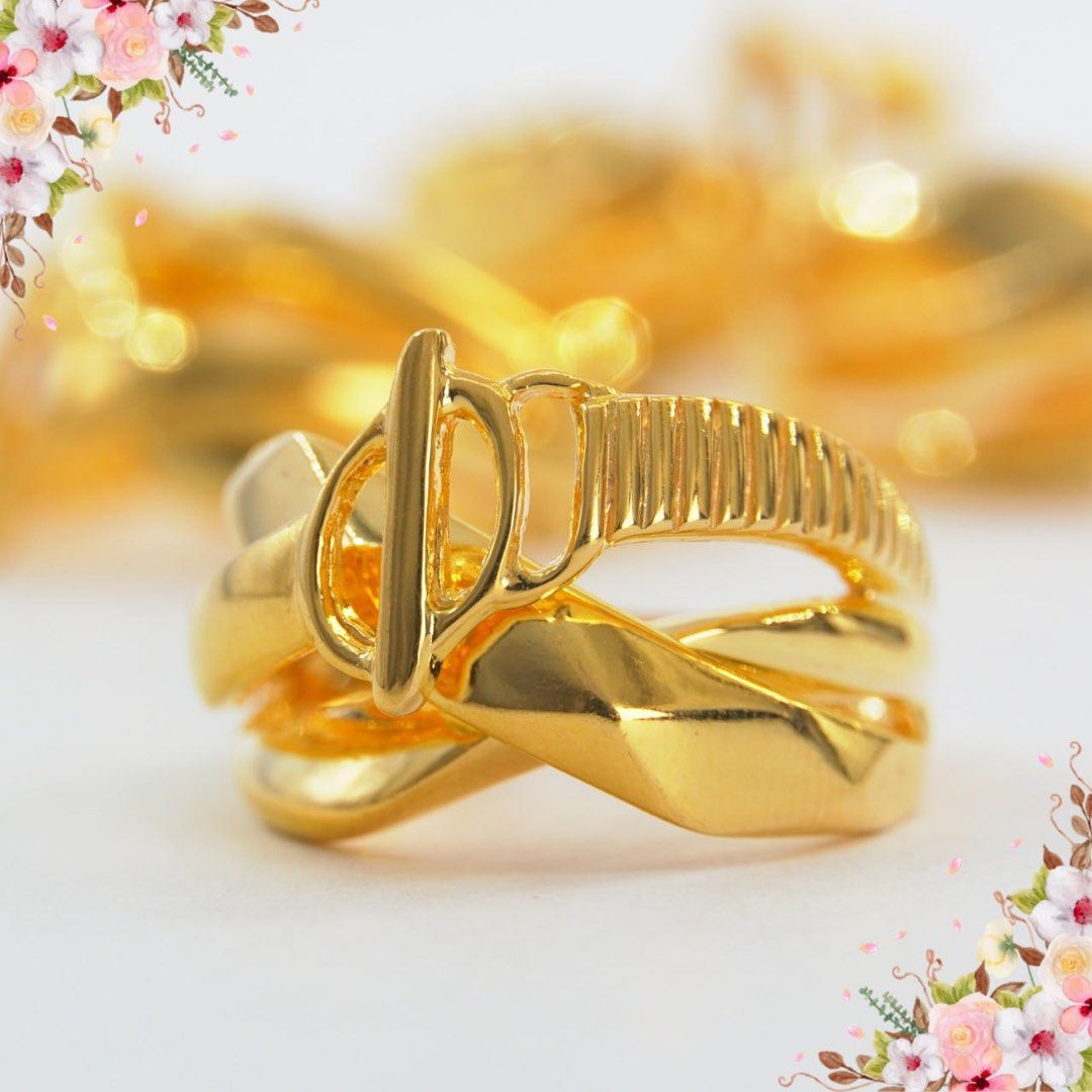Gold 916 Belt Ring Women s Fashion Jewelry Organisers Rings