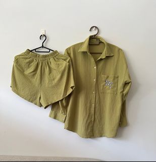 Green shirt and short pant