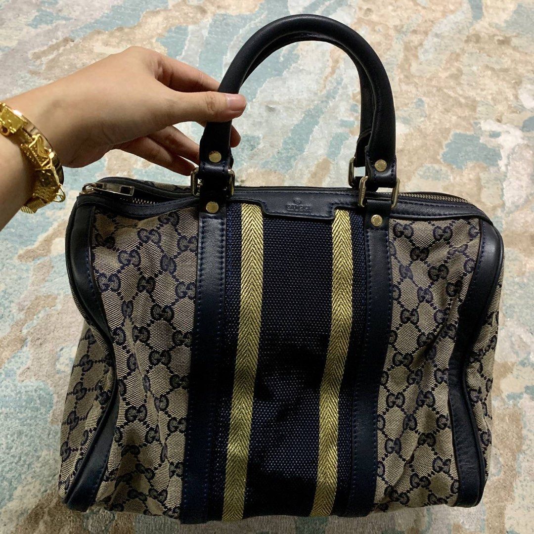 Gucci gg web boston bag, Women's Fashion, Bags & Wallets, Cross-body Bags  on Carousell
