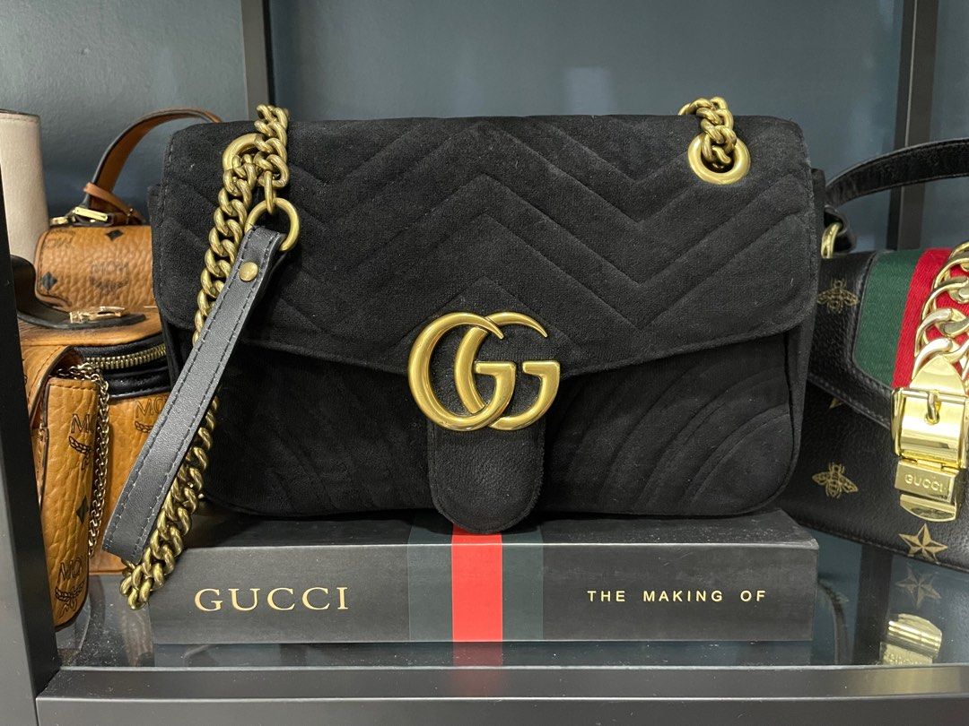 Gucci marmont velvet black hotsell