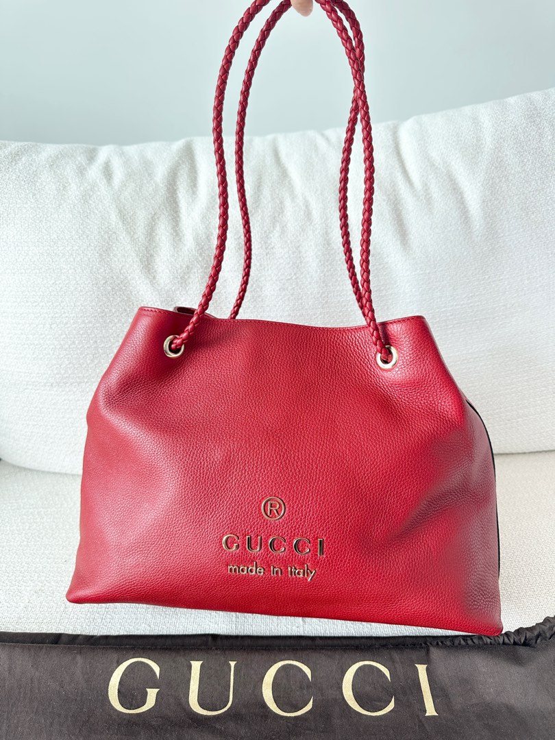 Red gucci discount tote bag