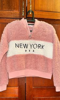 Half Quarter Zip Sweater Jacket Women’s Teddy Drop Ring Half Zip Shoulder Fleece H&M y2k
