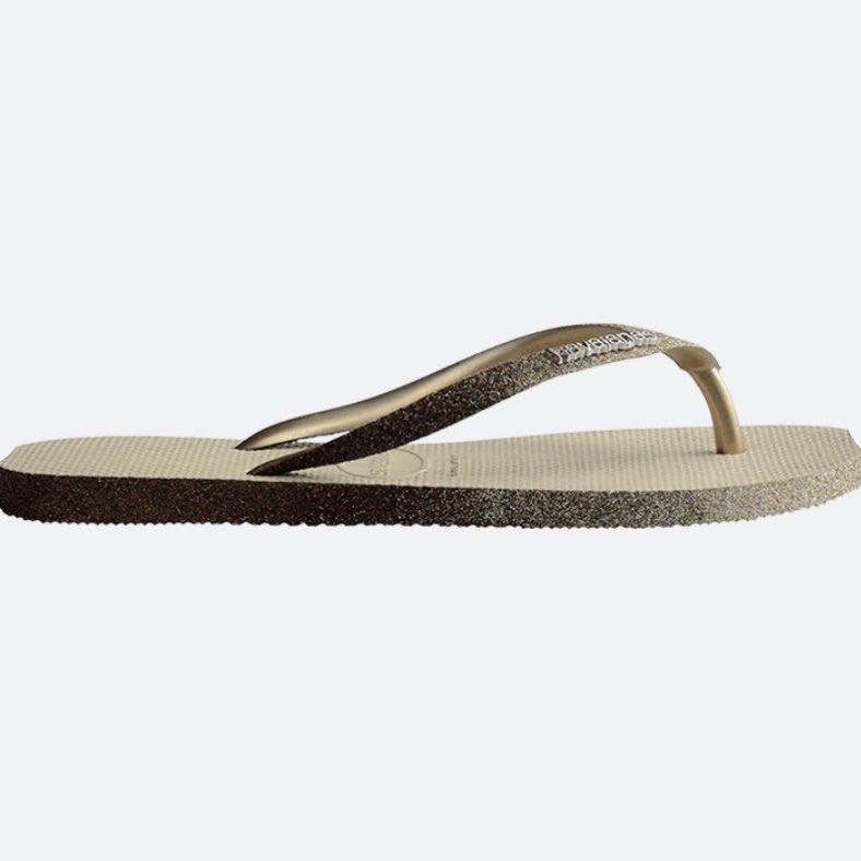 Havaianas Slim Sparkle ME Flip Flops Sand Grey Women s Fashion