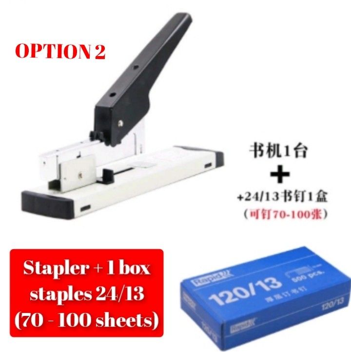 Huapuda Large Capacity Paper Binding Stapler Heavy Duty Stapler Bookbinding  Stapling Staples Hand Operated Stapler 0100 & 0240
